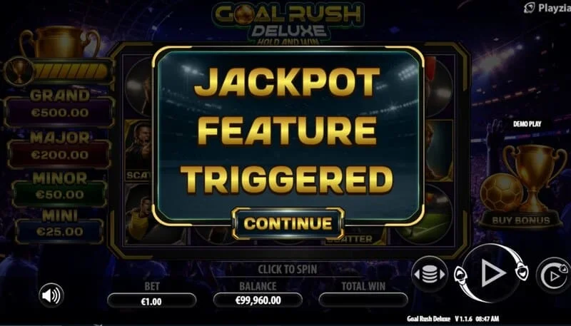 Goal Rush Deluxe - lancement du Jackpot Hold and Win avec des balles bonus