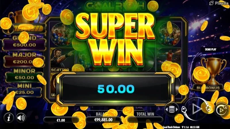 Goal Rush Deluxe - super gain final avec le Grand Jackpot